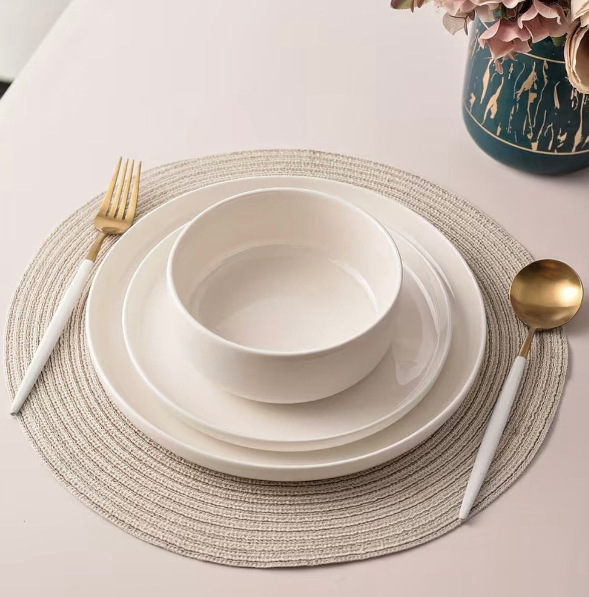 Bordenset 12 stuks keramiek