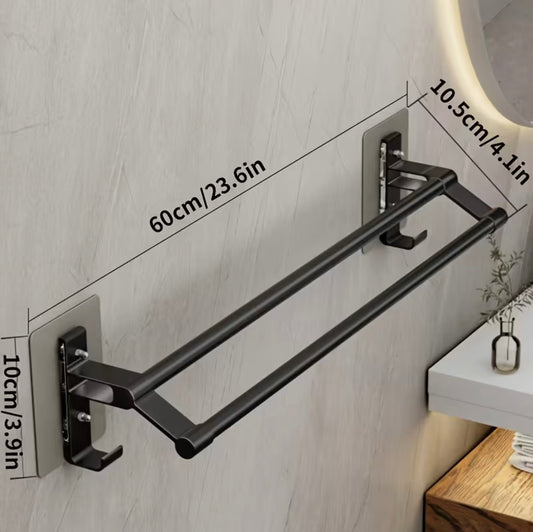 Handdoekrek zwart aluminium