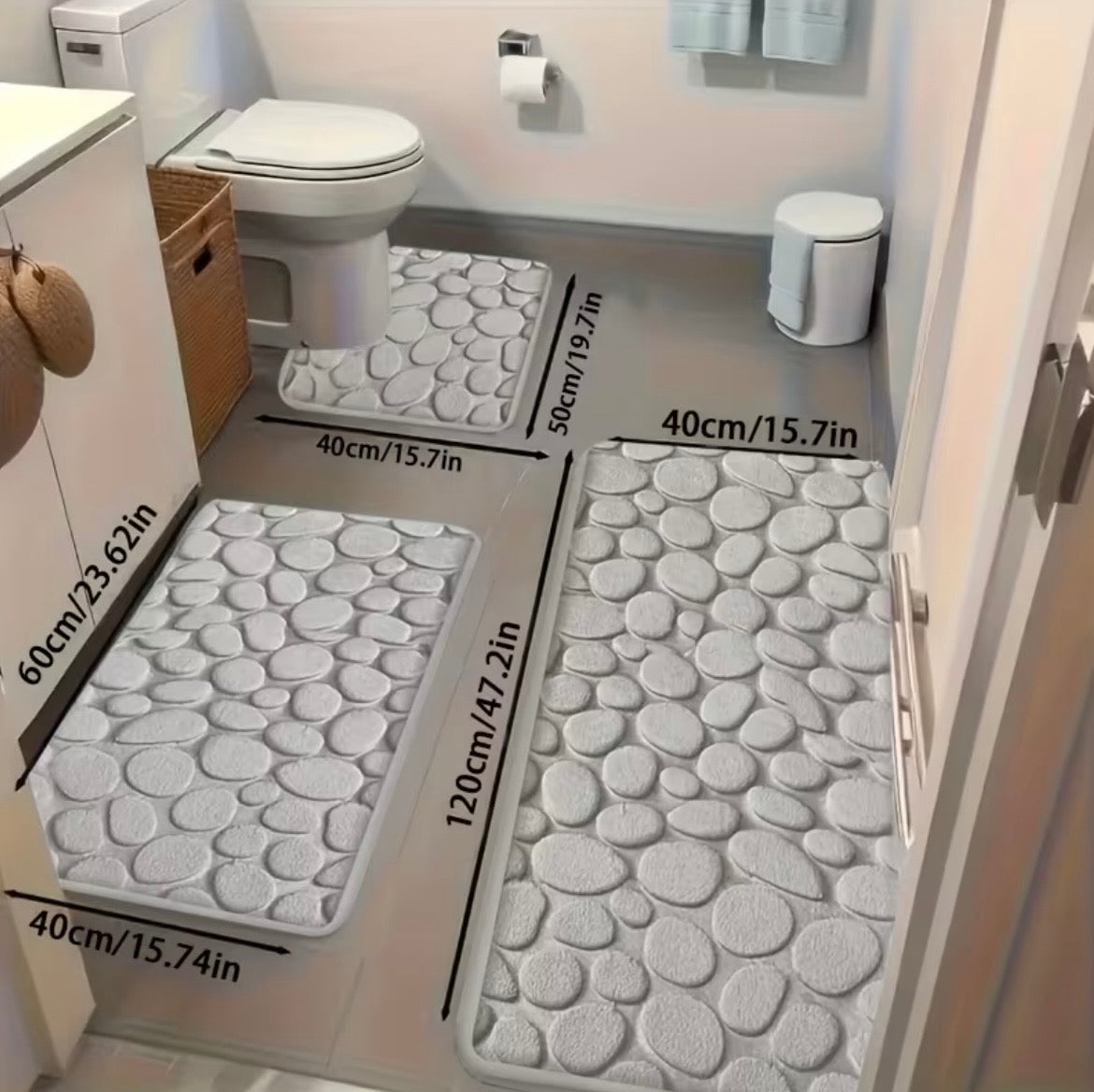 Badkamermat set 3 stuks