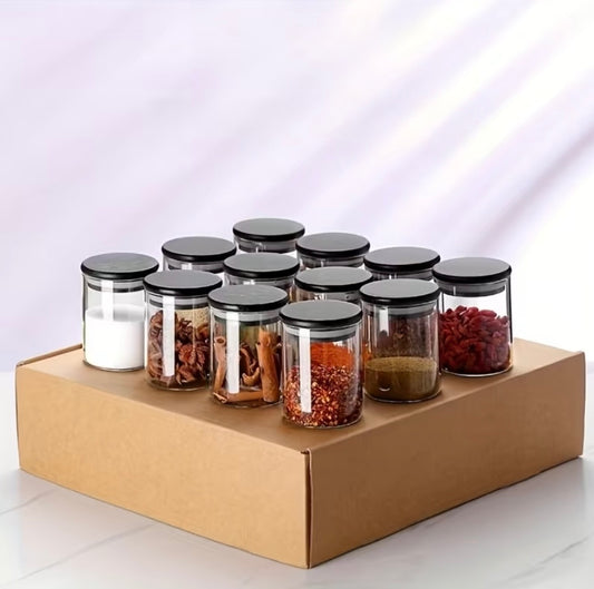 12 Glazen potjes 350 ml