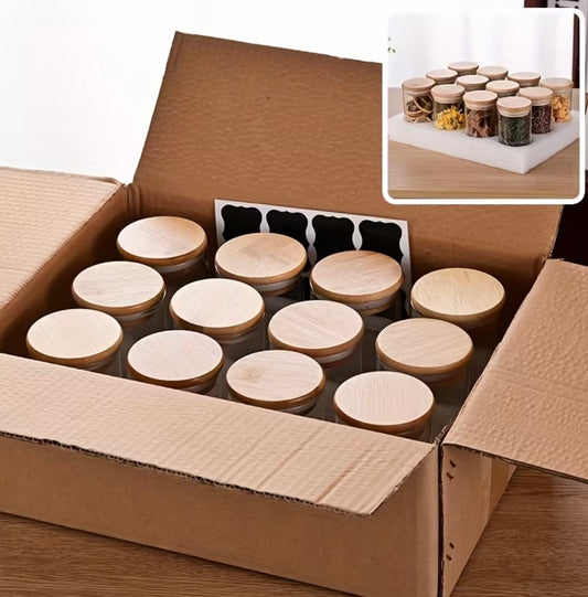 12 Glazen potjes 350 ml