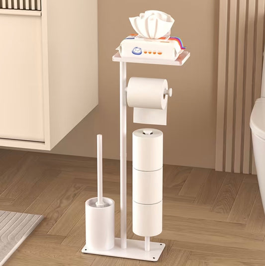 Toiletaccessoires wc borstel+houder, wc rolhouder, zwart/wit.