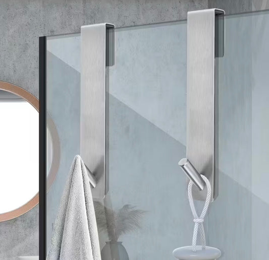 Zware roestvrijstalen glazen deurhaken 2 stuks